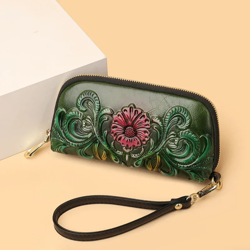 Printed Mini Handbag – Vintage Designer Wrist Bag with Phone & Coin Pocket