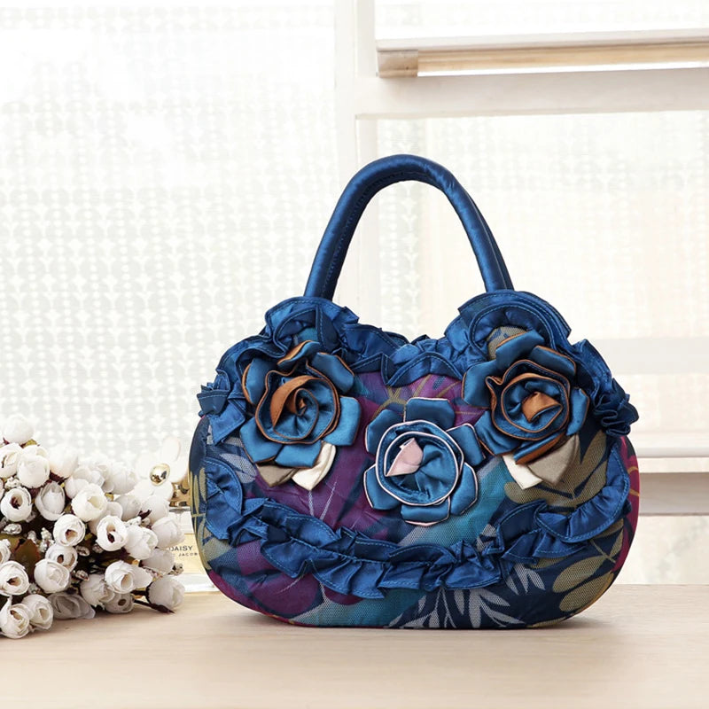 Korean Style Mommy Handbag – Solid Lace Zipper Tote for Women & Girls