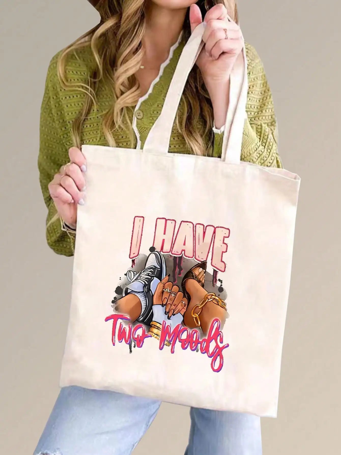 Floral Graffiti Canvas Tote – Bold, Stylish & Street-Ready