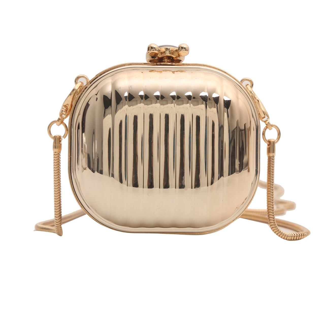Golden Acrylic Mini Bag – Fashion Chain Shoulder Handbag for Dinner & Events