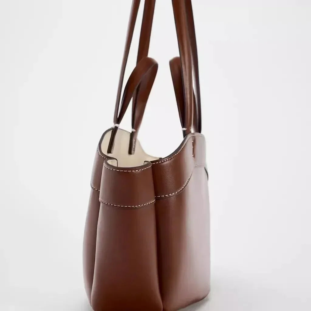 Luxury PU Leather Tote – High-Quality Designer Shoulder & Bucket Bag for Women