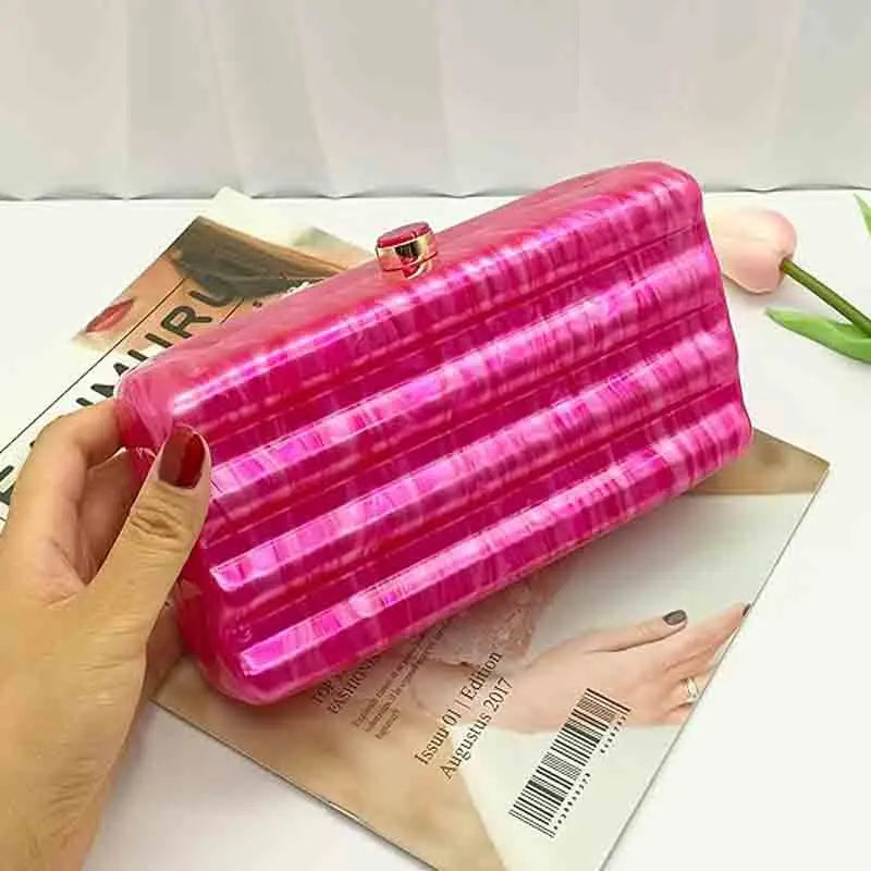 Hot Pink Acrylic Clutch – Summer Bridal & Wedding Purse