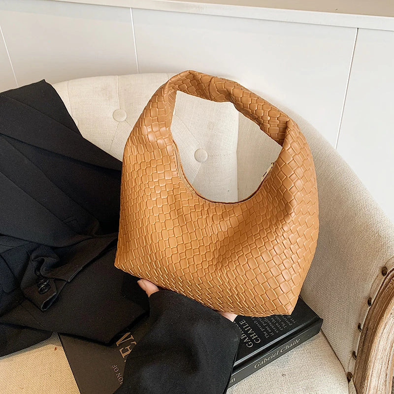 Soft Embossed Top-Handle Shoulder Bag
