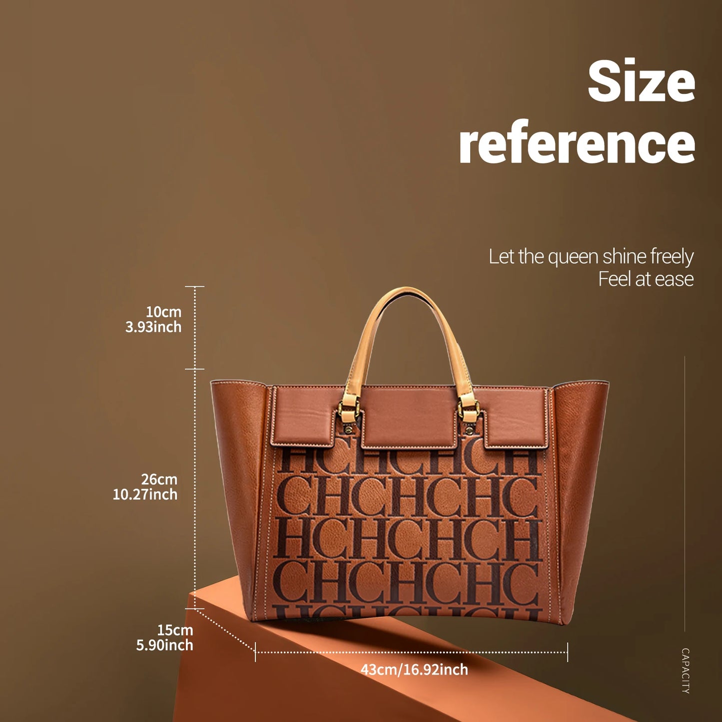 CHCH Embossed Handbag – Spacious, Stylish & Business-Ready