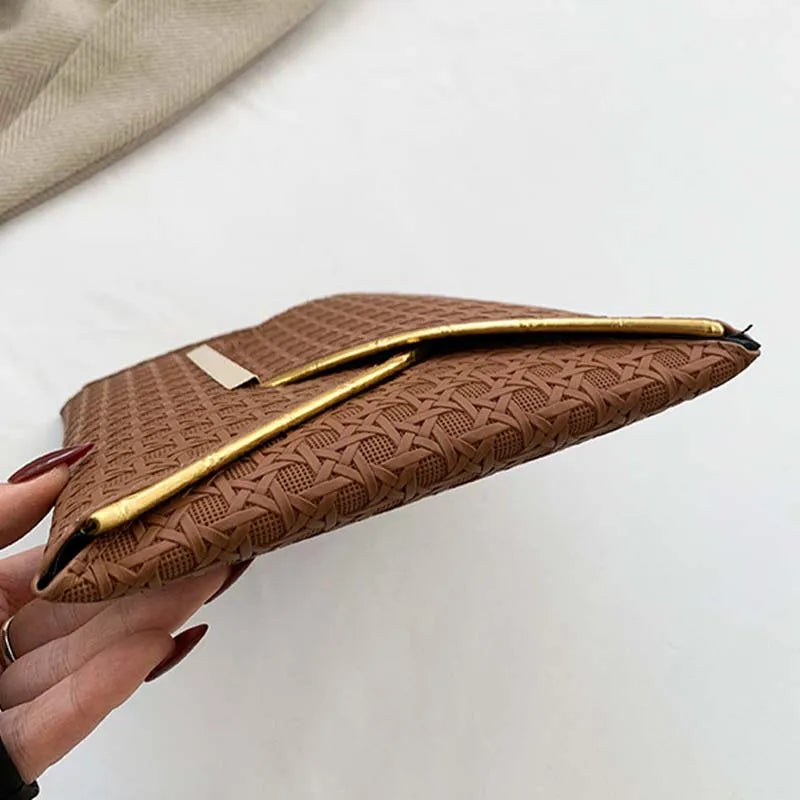 Leather Envelope Clutch – Solid Color Evening & Wedding Purse for Women
