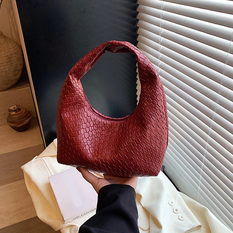 Soft Embossed Top-Handle Shoulder Bag