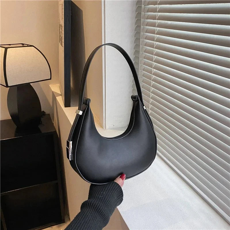 Elegant PU Shoulder Bag – Clutch & Tote in One