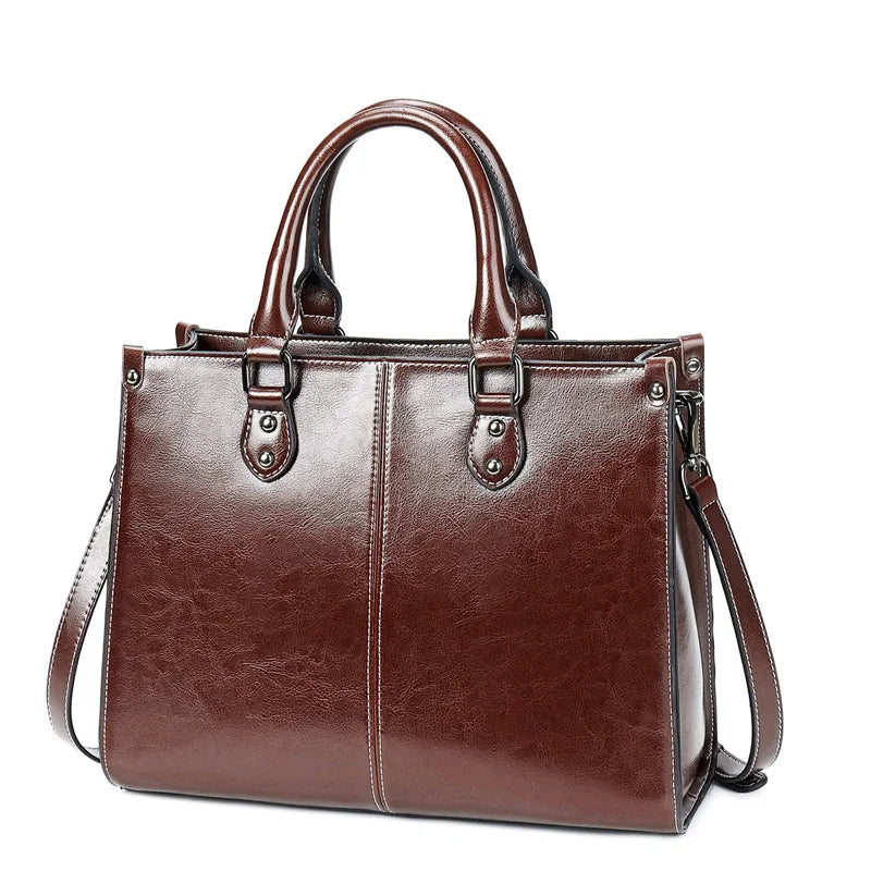 Luxury Top Handle Bag – Cowhide Leather, Timeless Style