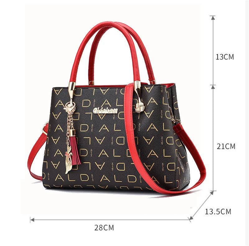 Leather Designer Tote – Casual Large-Capacity Crossbody Shoulder Bag for Women