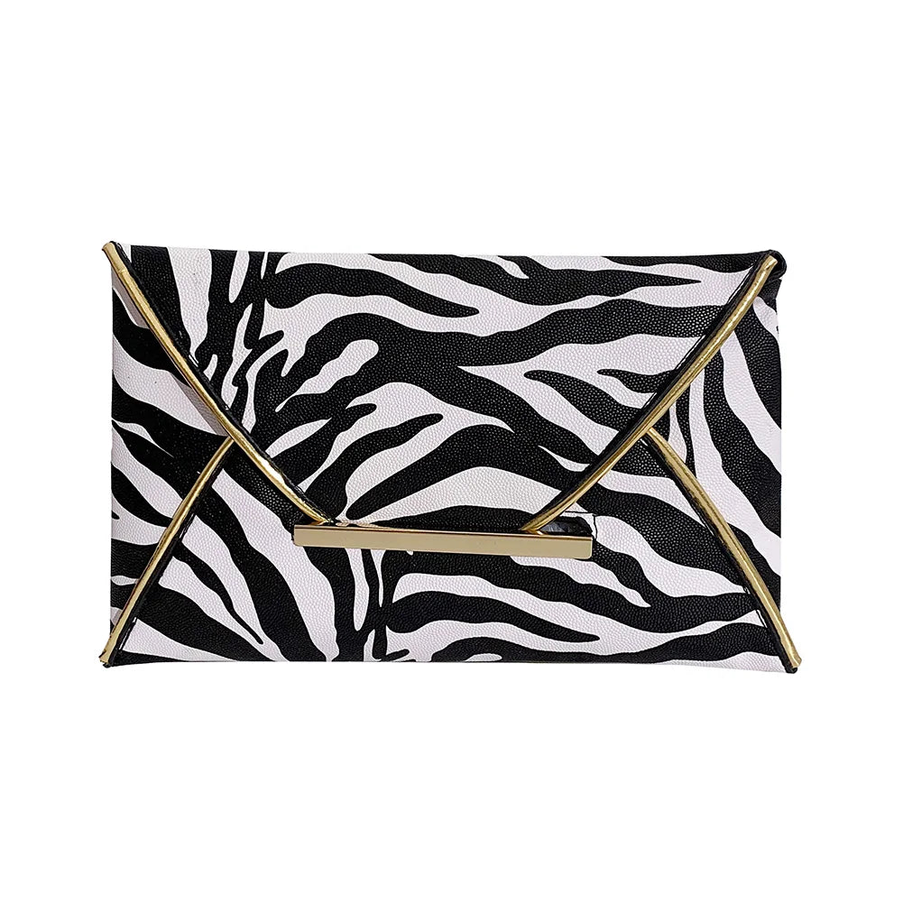 Vintage Animal Print Envelope Clutch
