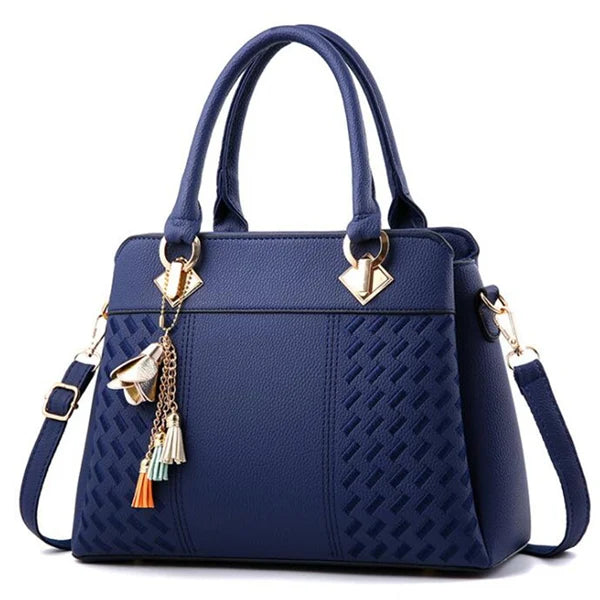 Gusure Embroidered Tote – Elegant, Spacious & Tassel-Accented