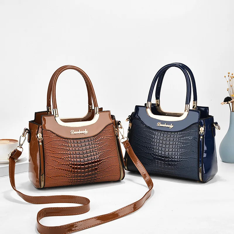 Luxury Patent Croc Bag – Chic Bucket Style & Designer Shine