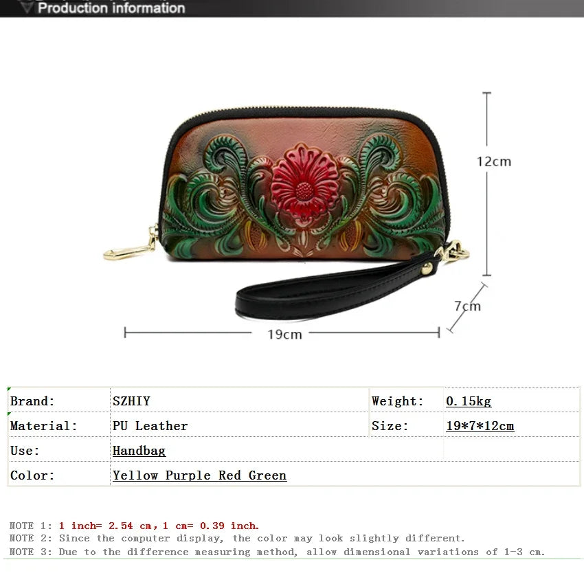 Printed Mini Handbag – Vintage Designer Wrist Bag with Phone & Coin Pocket