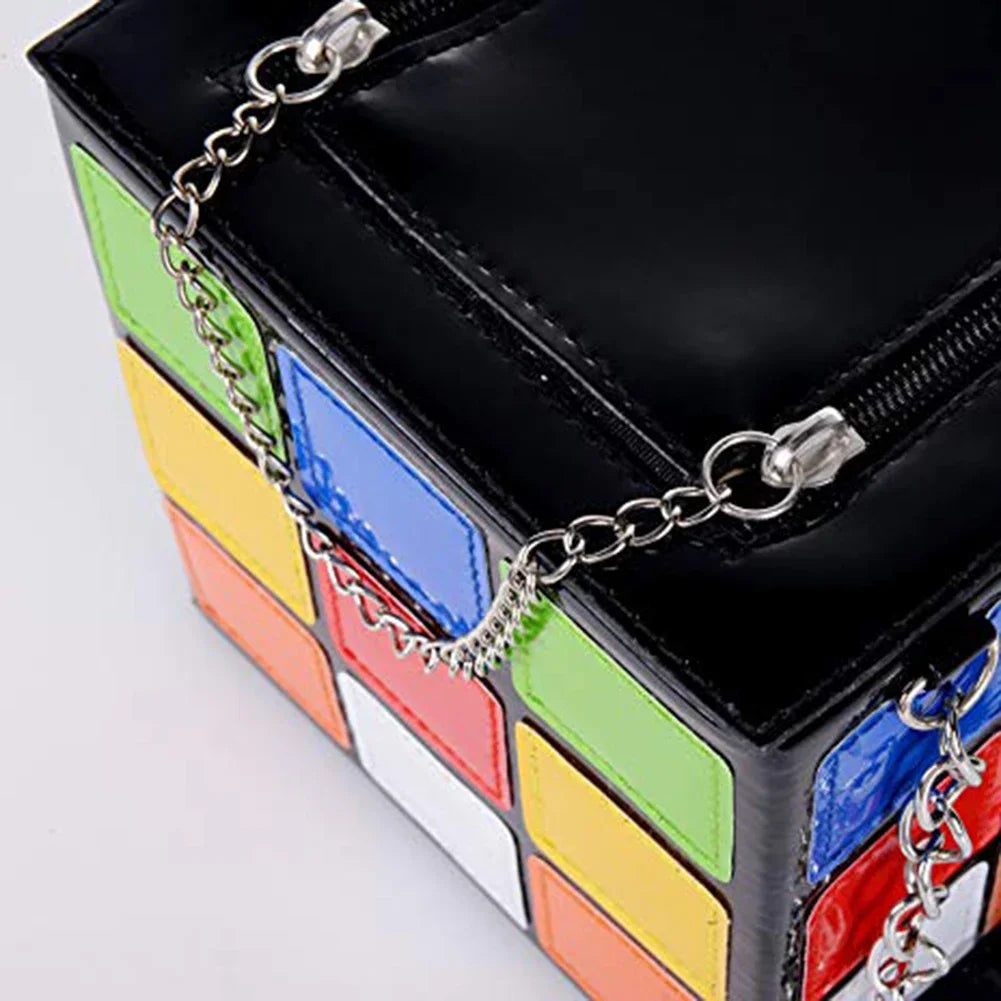 Chic Cubic Box Bag – Designer Leather Chain Tote for Women