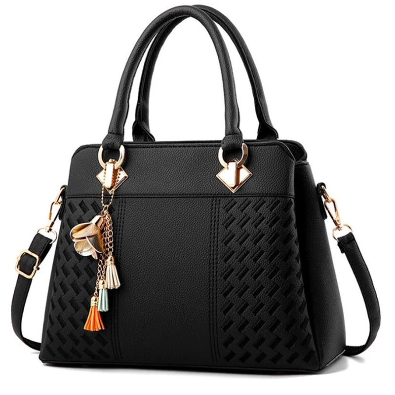 Gusure Embroidered Tote – Elegant, Spacious & Tassel-Accented