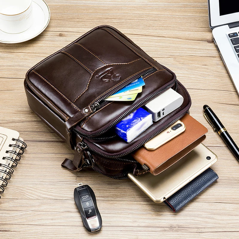 Classic Retro Men’s Cowhide Crossbody Bag