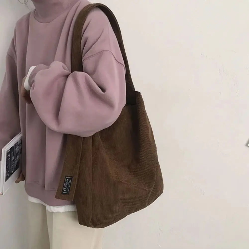 Soft Corduroy Handbag for Girls & Students