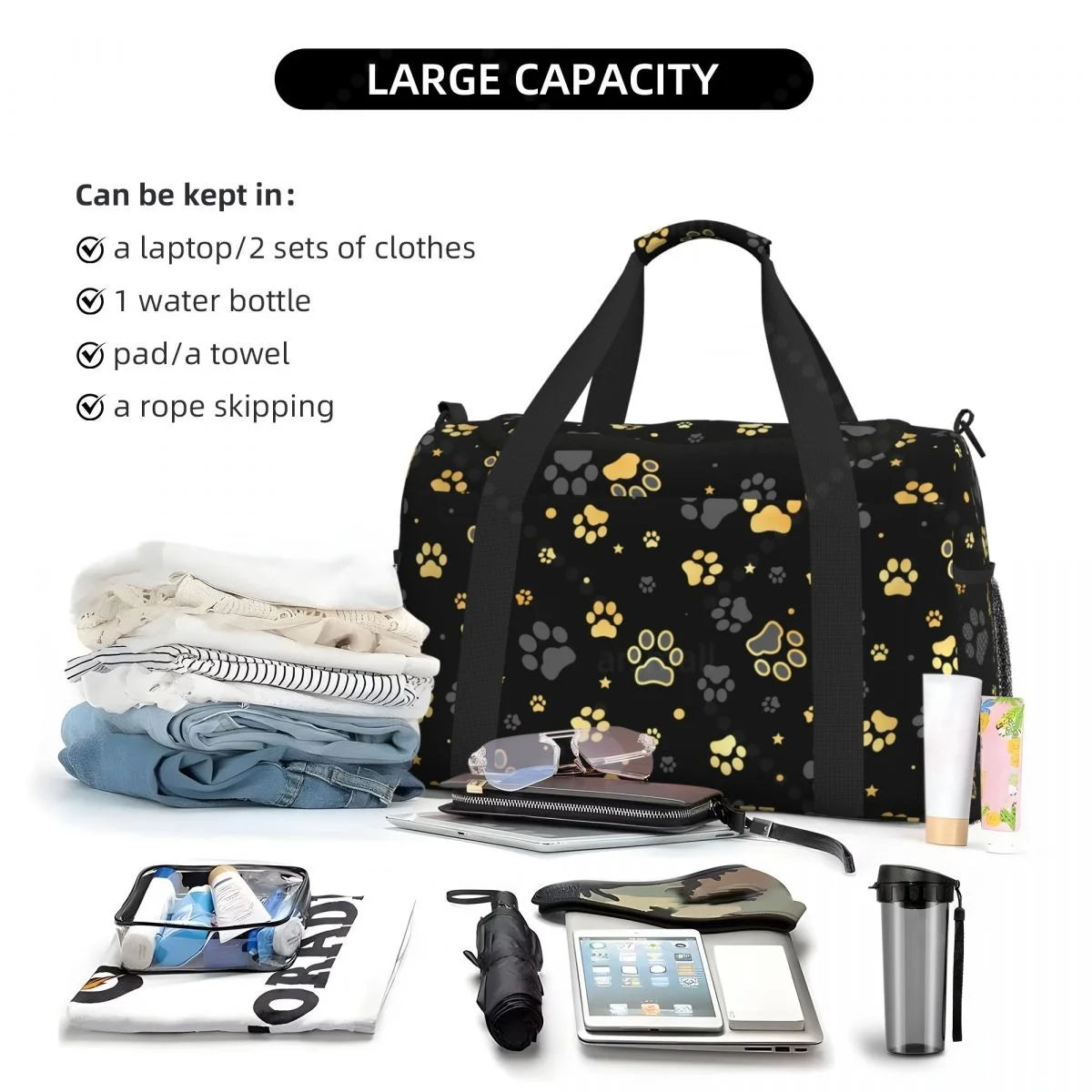 Dog Paw Travel Tote – Lightweight, Durable & Spacious Handbag for Daily Use