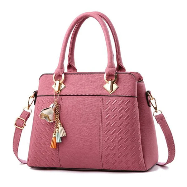 Gusure Embroidered Tote – Elegant, Spacious & Tassel-Accented