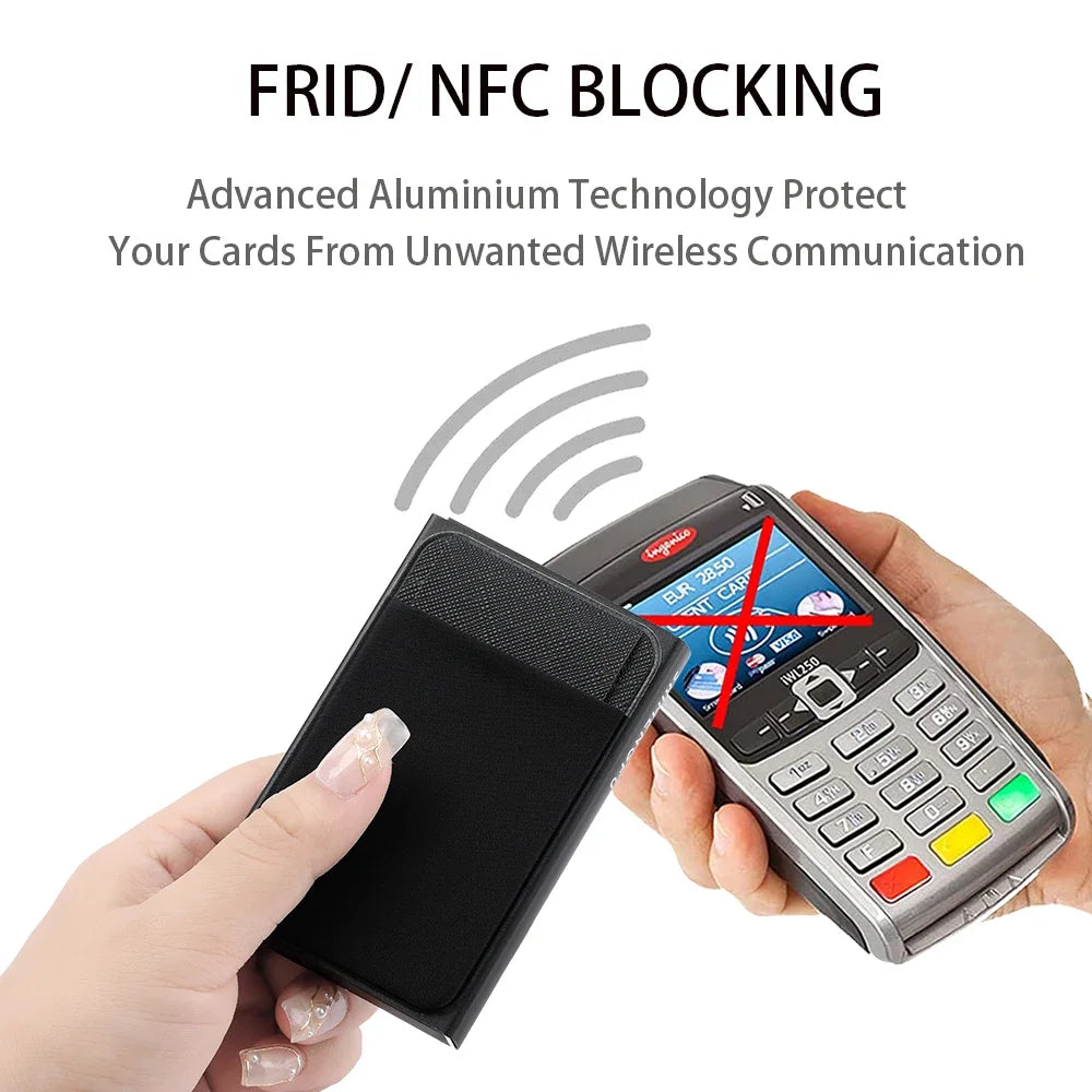 Automatic Flip Card Holder – Metal Anti-Theft Wallet with 12-Slot Side Push Design for Men