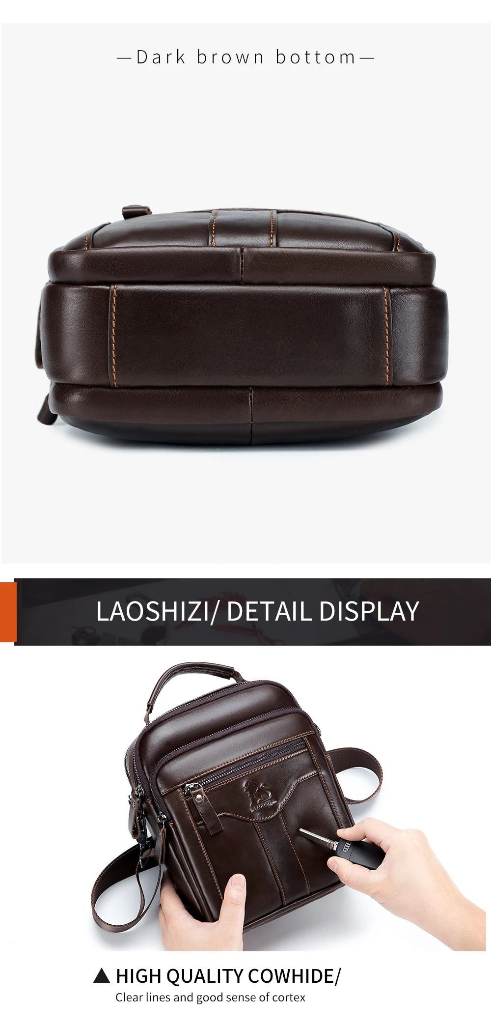 Classic Retro Men’s Cowhide Crossbody Bag