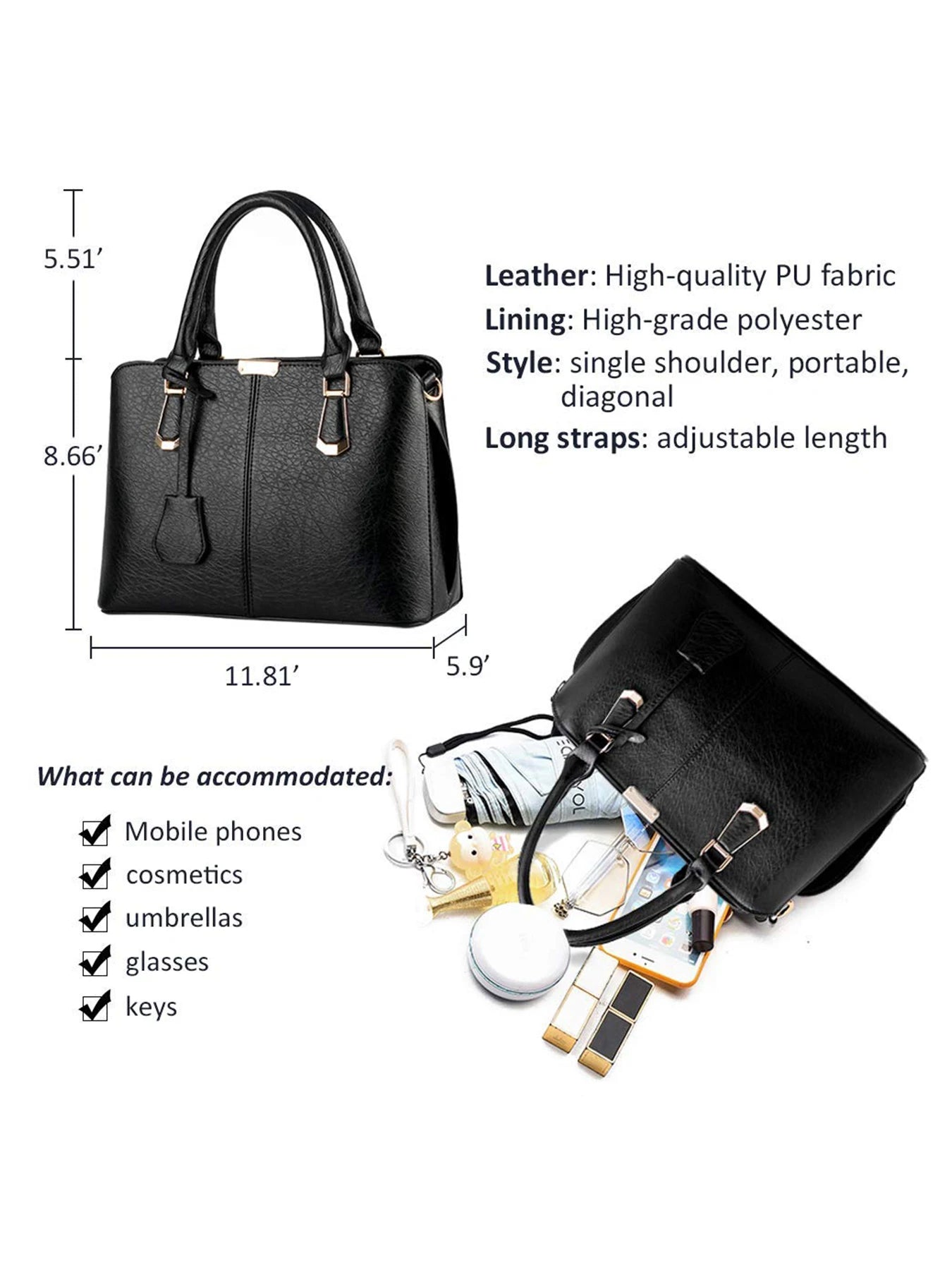 Pahajim Fashion Tote – Chic Shoulder & Top Handle Satchel