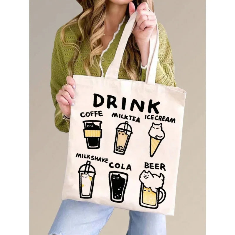 Floral Graffiti Canvas Tote – Bold, Stylish & Street-Ready