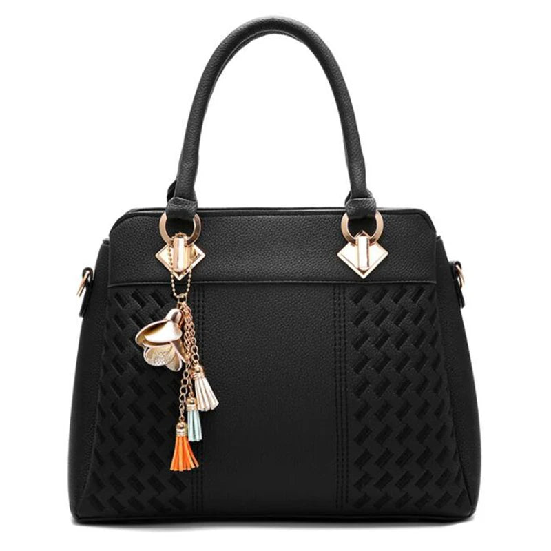 Gusure Embroidered Tote – Elegant, Spacious & Tassel-Accented
