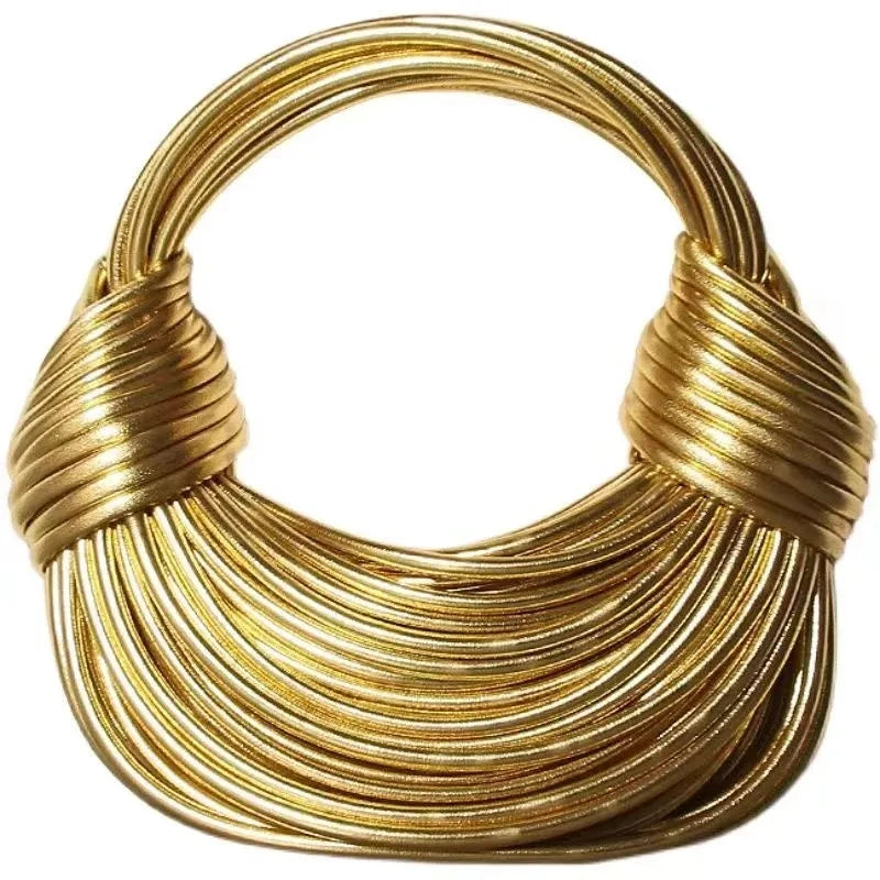 Luxury Knotted Hobo – Metallic Elegance for Evenings