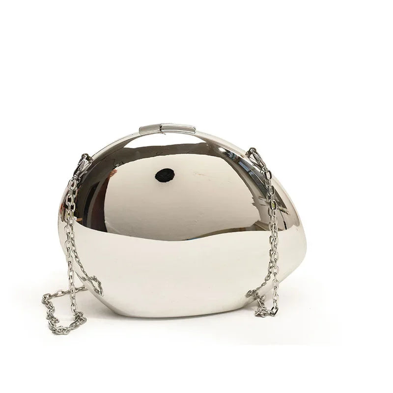 Luxury Clear Acrylic Evening Clutch – Half-Moon Shoulder Bag for Women’s Weddings & Parties