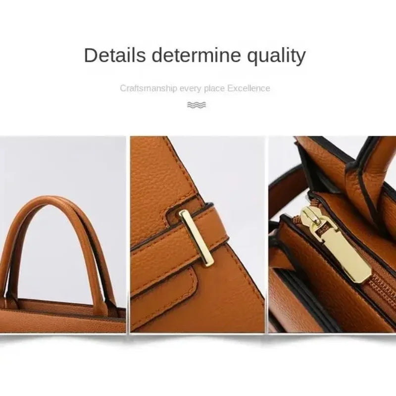 Simple Soft Leather Bag – Women’s Casual Small Square Bucket Crossbody & Shoulder Bag