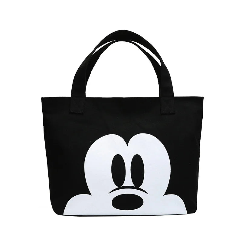 Disney Mickey & Donald Canvas Tote – Large-Capacity Fashion Shoulder Bag for Women
