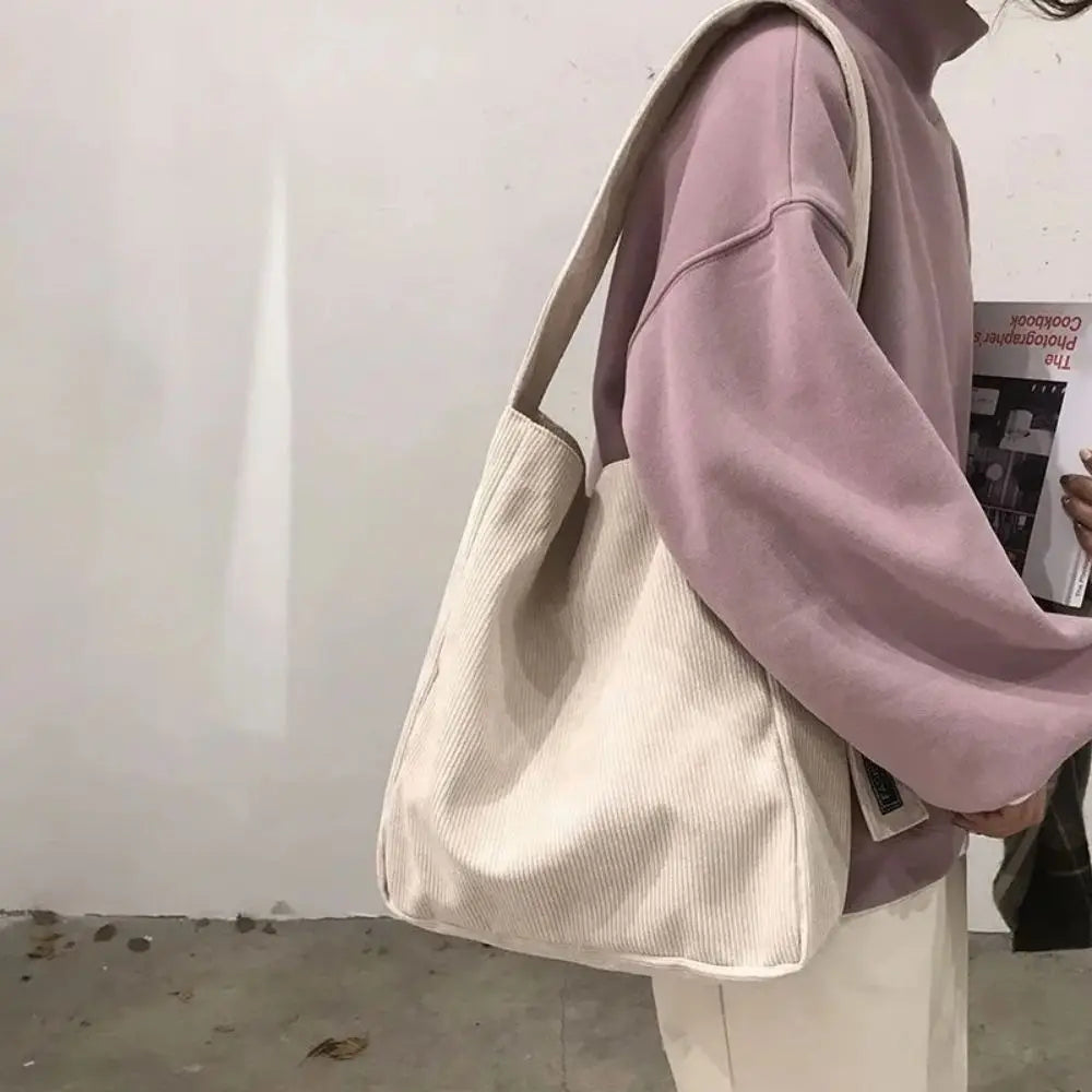 Soft Corduroy Handbag for Girls & Students