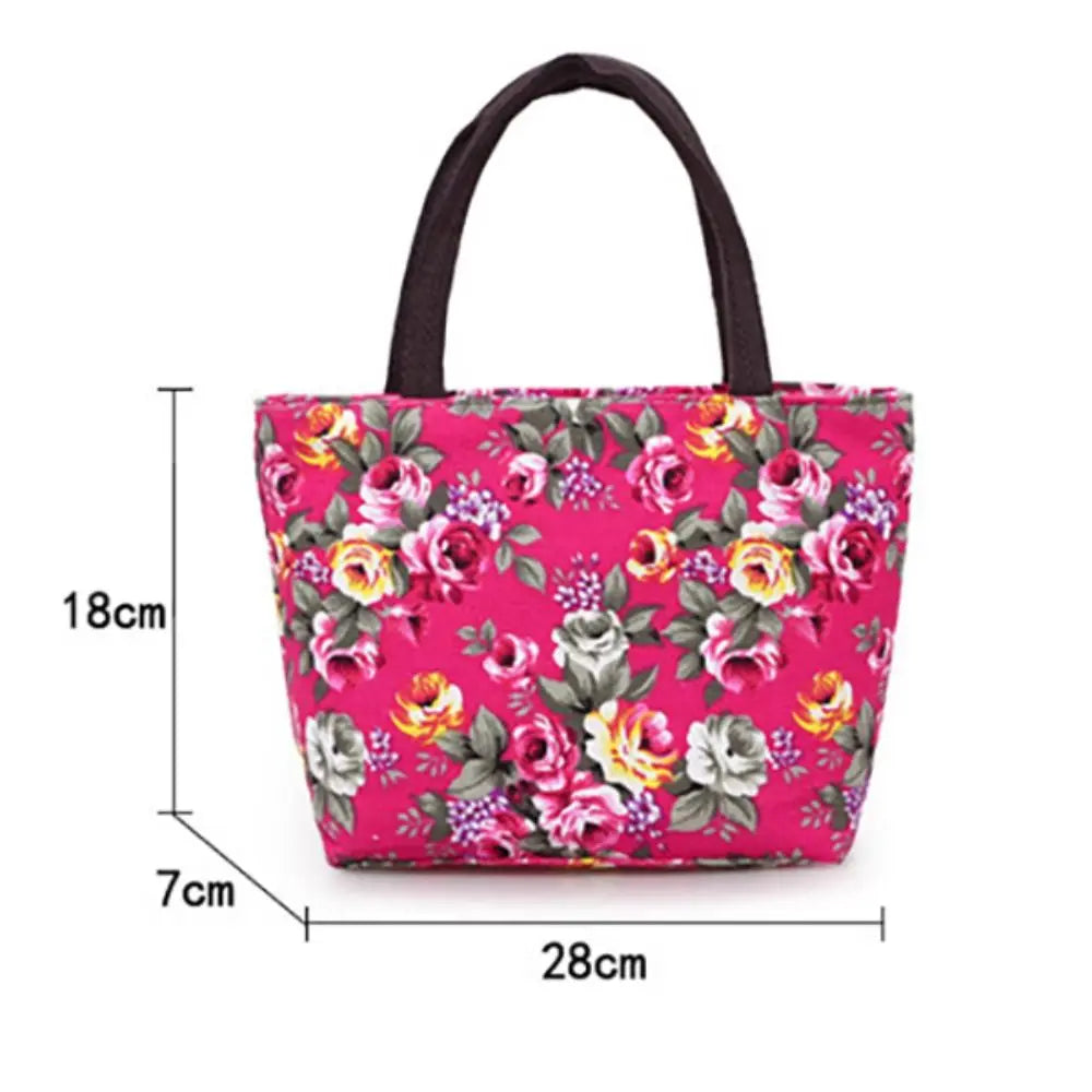 Durable Floral Canvas Tote – Cute Casual Bucket Shoulder Bag for Women