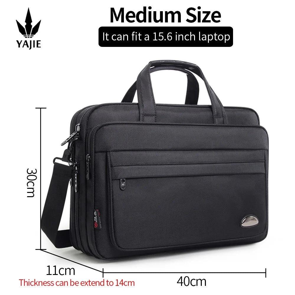 Men’s Canvas Laptop Briefcase – Large Capacity Business Bag for 15.6"–19" Devices