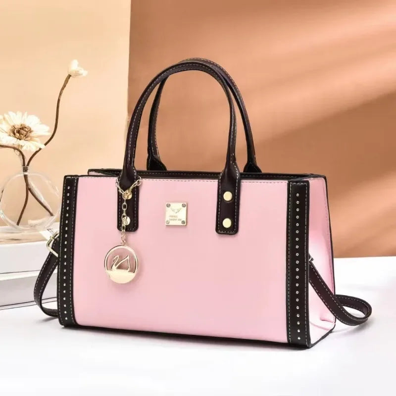 Luxury Leather Designer Tote – Large Capacity Crossbody Handbag for Women