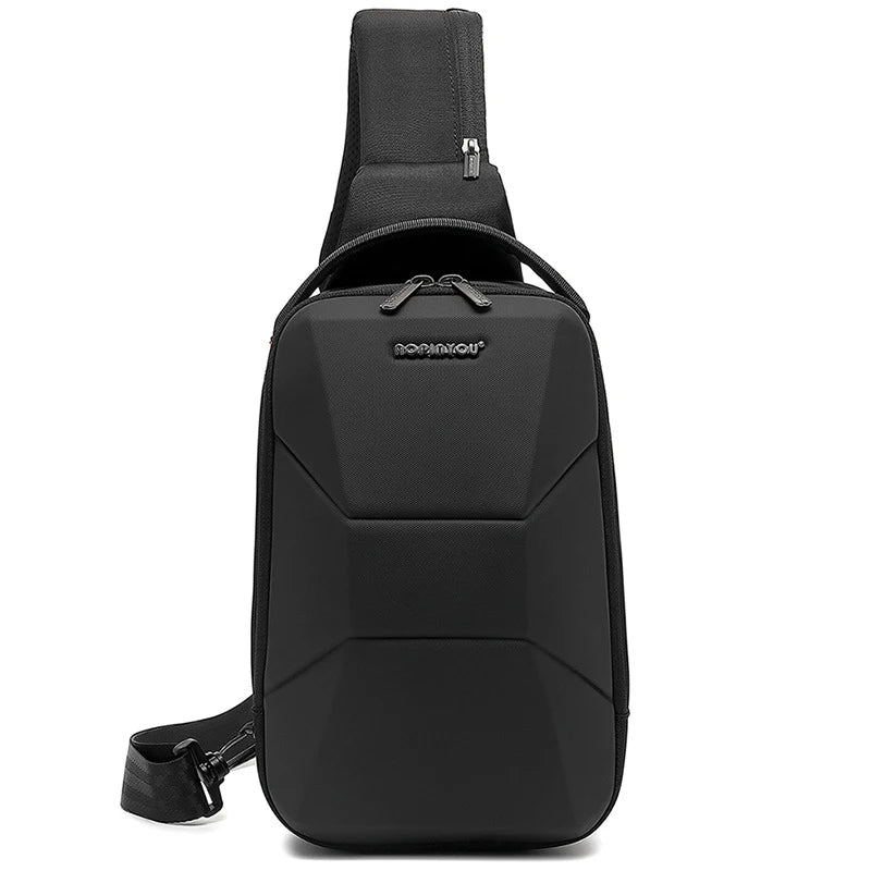Hard Shell Chest Sling – Waterproof Travel Bag with USB Port