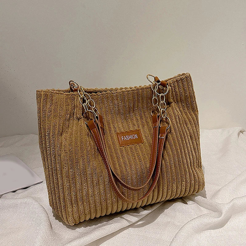Corduroy Casual Tote for Women