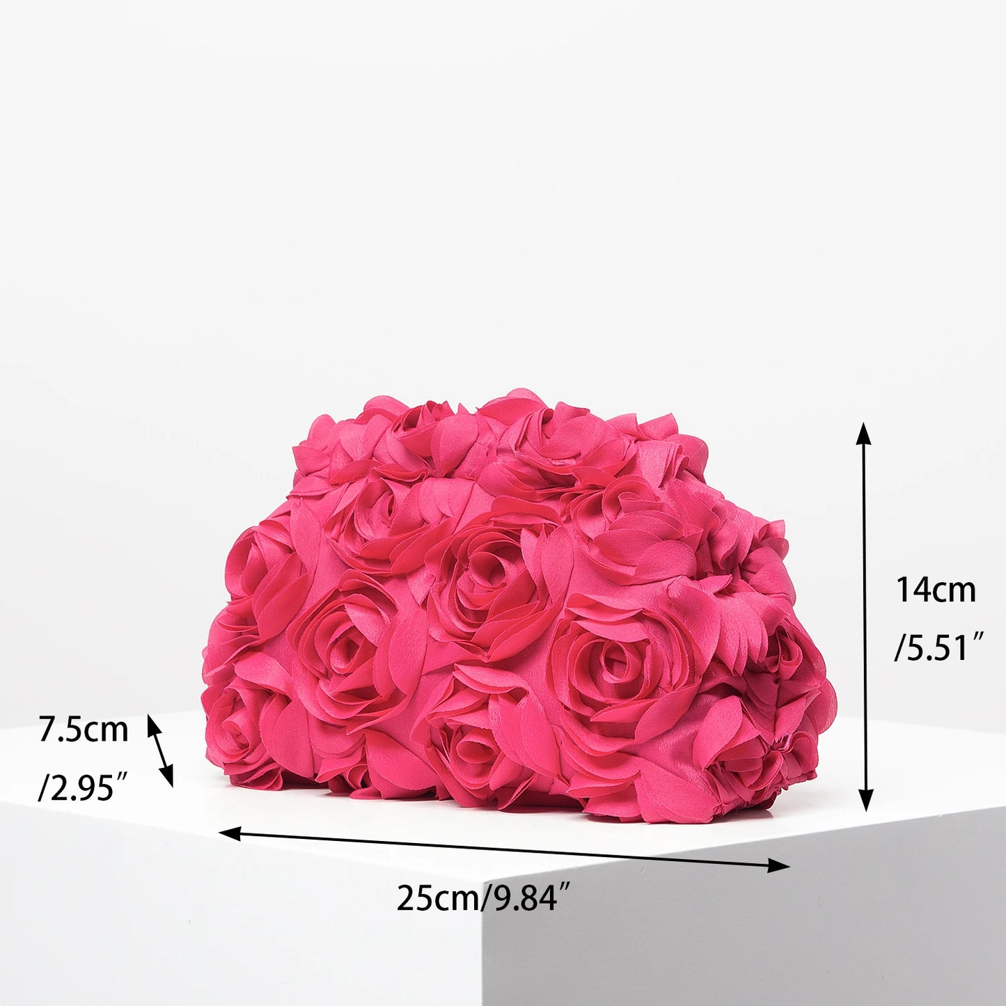 Elegant Rose Clutch – Women's Wedding & Party Clip Bag, Perfect Gift with Unique Pattern
