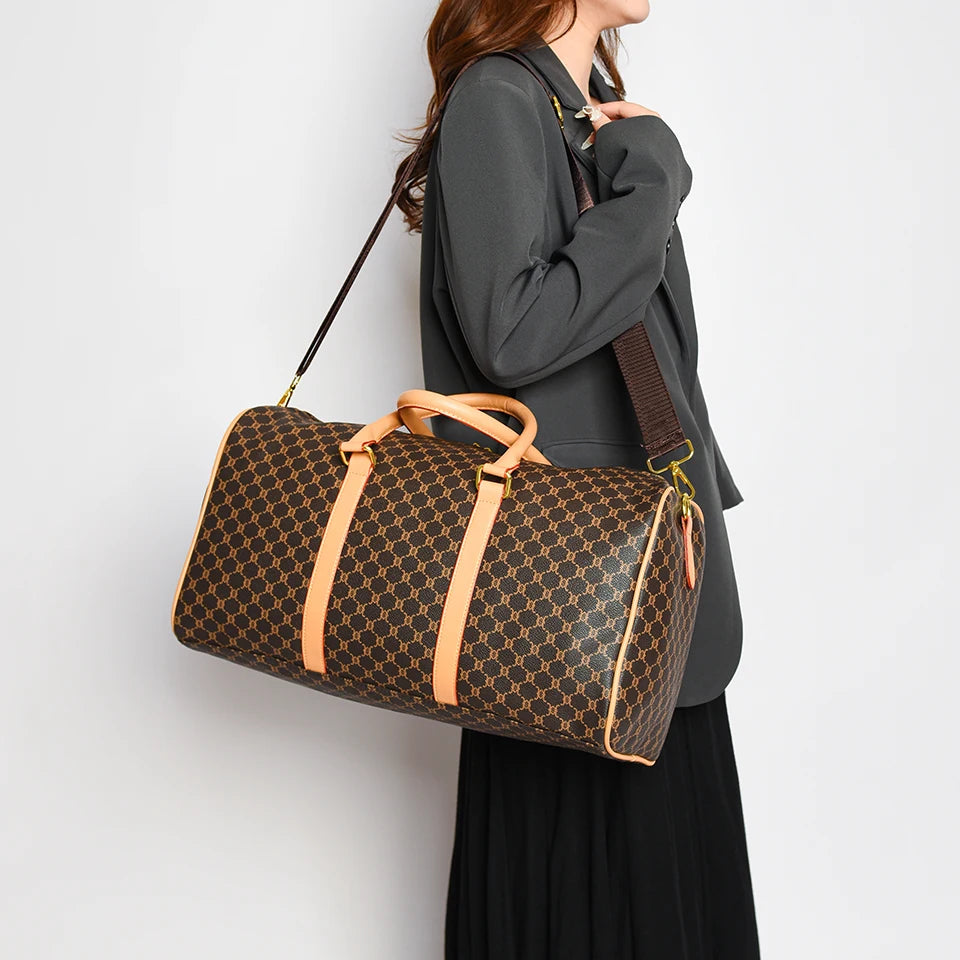 Classic Boston Travel Bag – Large-Capacity Weekend Duffle for Women