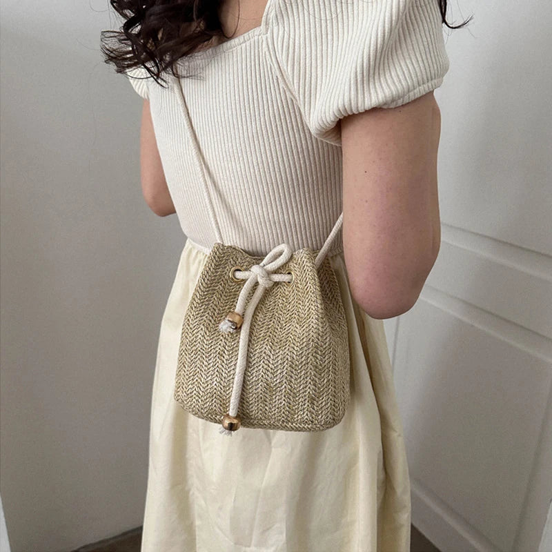 Adjustable Summer Straw Crossbody