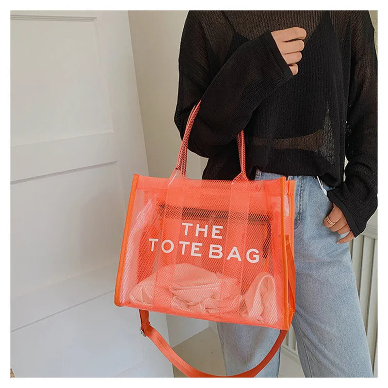 Luxury Clear Beach Tote – Chic, Spacious & Summer-Perfect