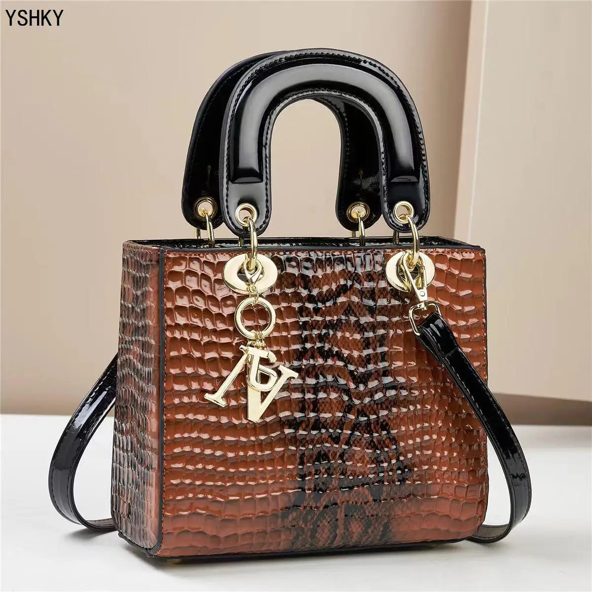 Large-Capacity Shoulder Bag – Patterned Crossbody & Bucket Handbag for Women