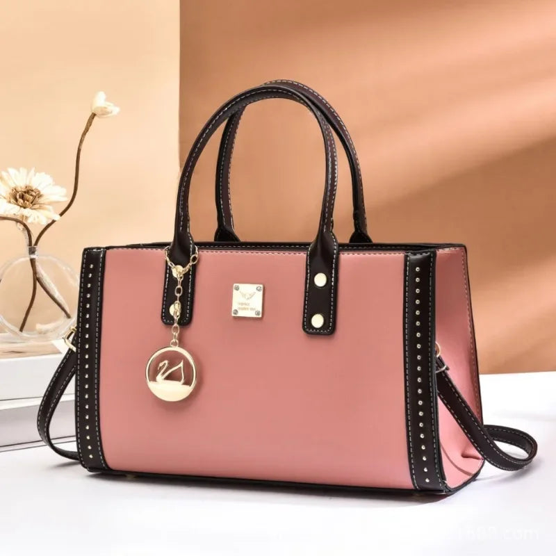 Luxury Leather Designer Tote – Large Capacity Crossbody Handbag for Women