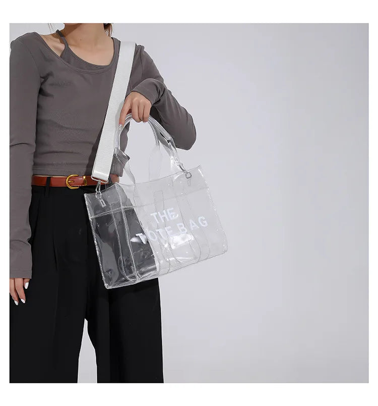 Transparent Tote – Trendy, Spacious & Designer-Inspired
