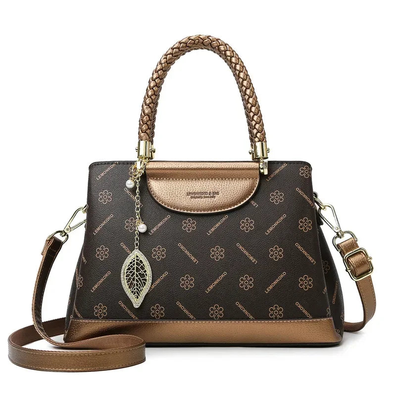 Vintage Logo Shopper – Fashionable Large-Capacity Leather Crossbody Bag