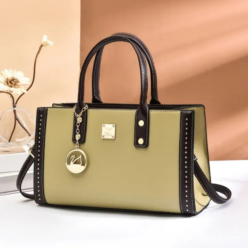 Luxury Leather Designer Tote – Large Capacity Crossbody Handbag for Women