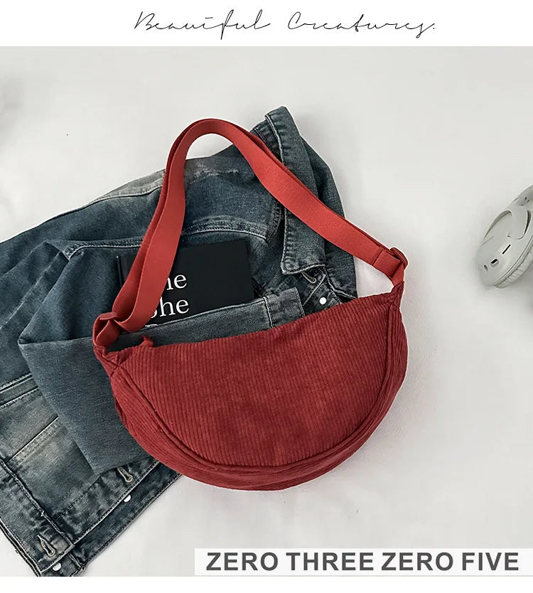 Corduroy Hobo Crossbody