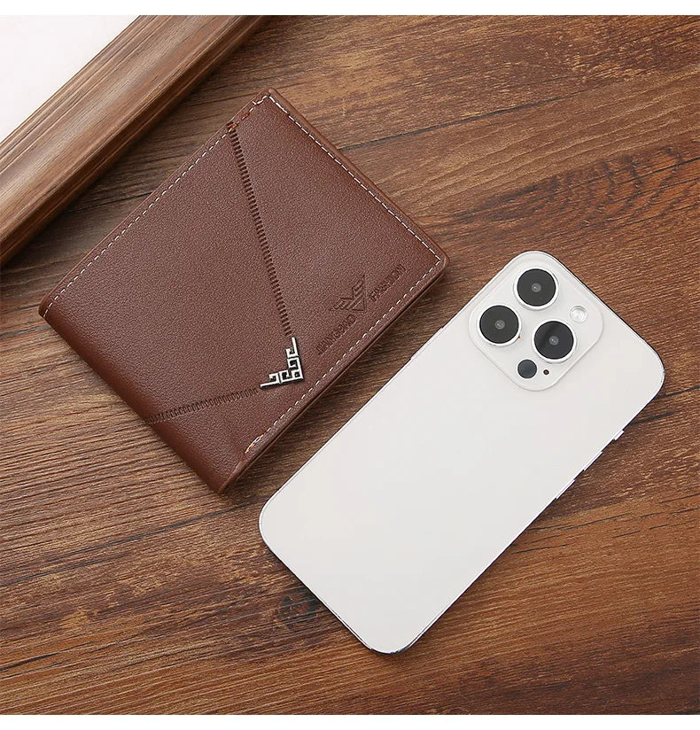 Men’s Slim Bifold Wallet – Leather Money Clip with Multi-Card & ID Holder