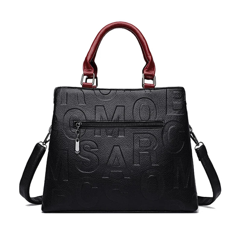 Leather Designer Tote – Casual Large-Capacity Crossbody Shoulder Bag for Women